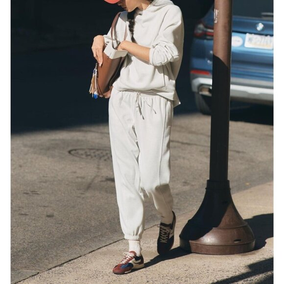 Daily Practice by Anthropologie Sparkle Joggers Light Grey L - Picture 2 of 3
